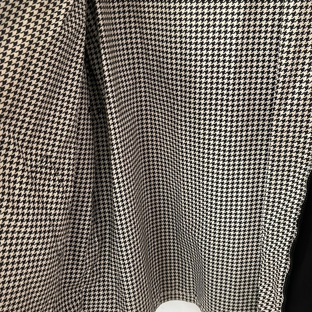 Jones of New York Black Houndstooth Reversible Hooded Jacket Sz Large Raincoat - Picture 7 of 16